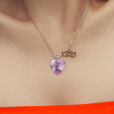 Pink in Bloom Heart Necklace - 18mm - Pendant Necklace