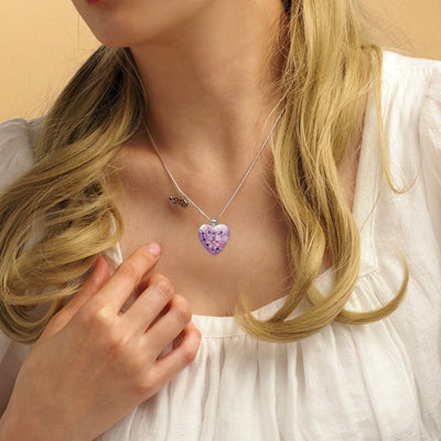 Pink in Bloom Heart Necklace - 18mm - Pendant Necklace