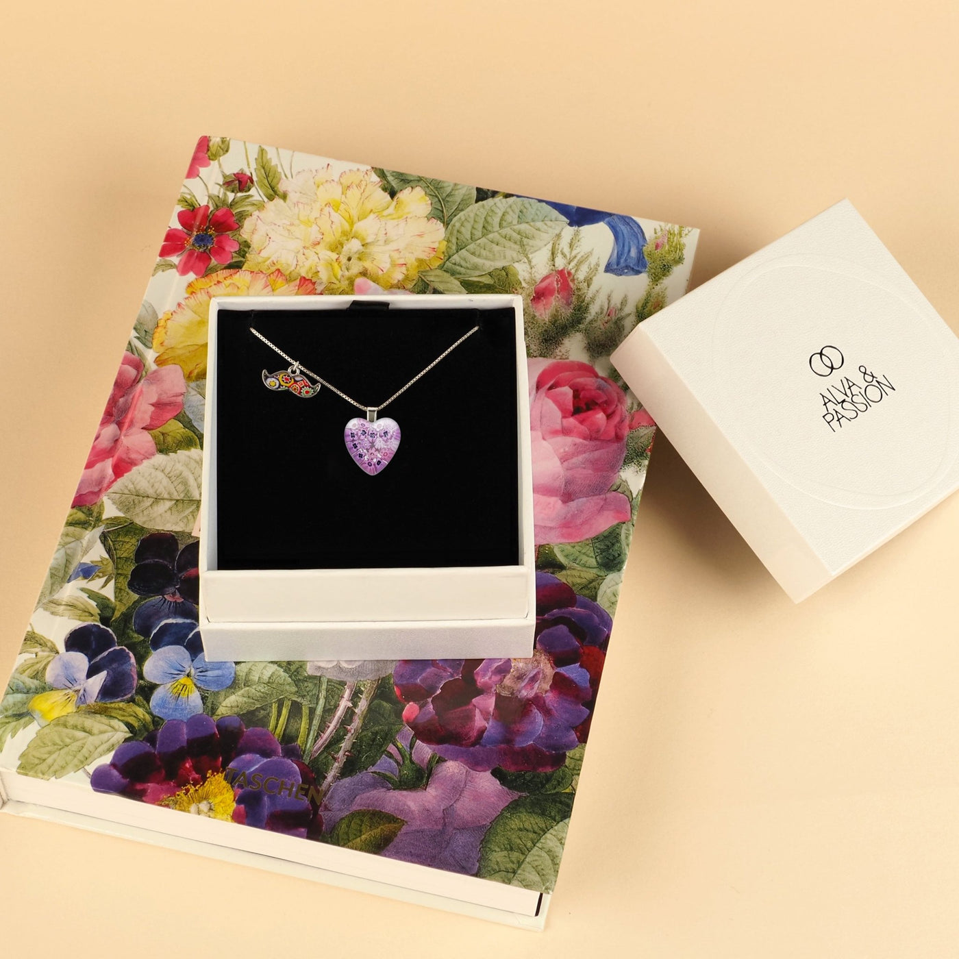 Pink in Bloom Heart Necklace - 18mm - Pendant Necklace