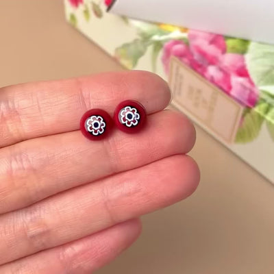 Full Bloom Stud Earrings (8mm)