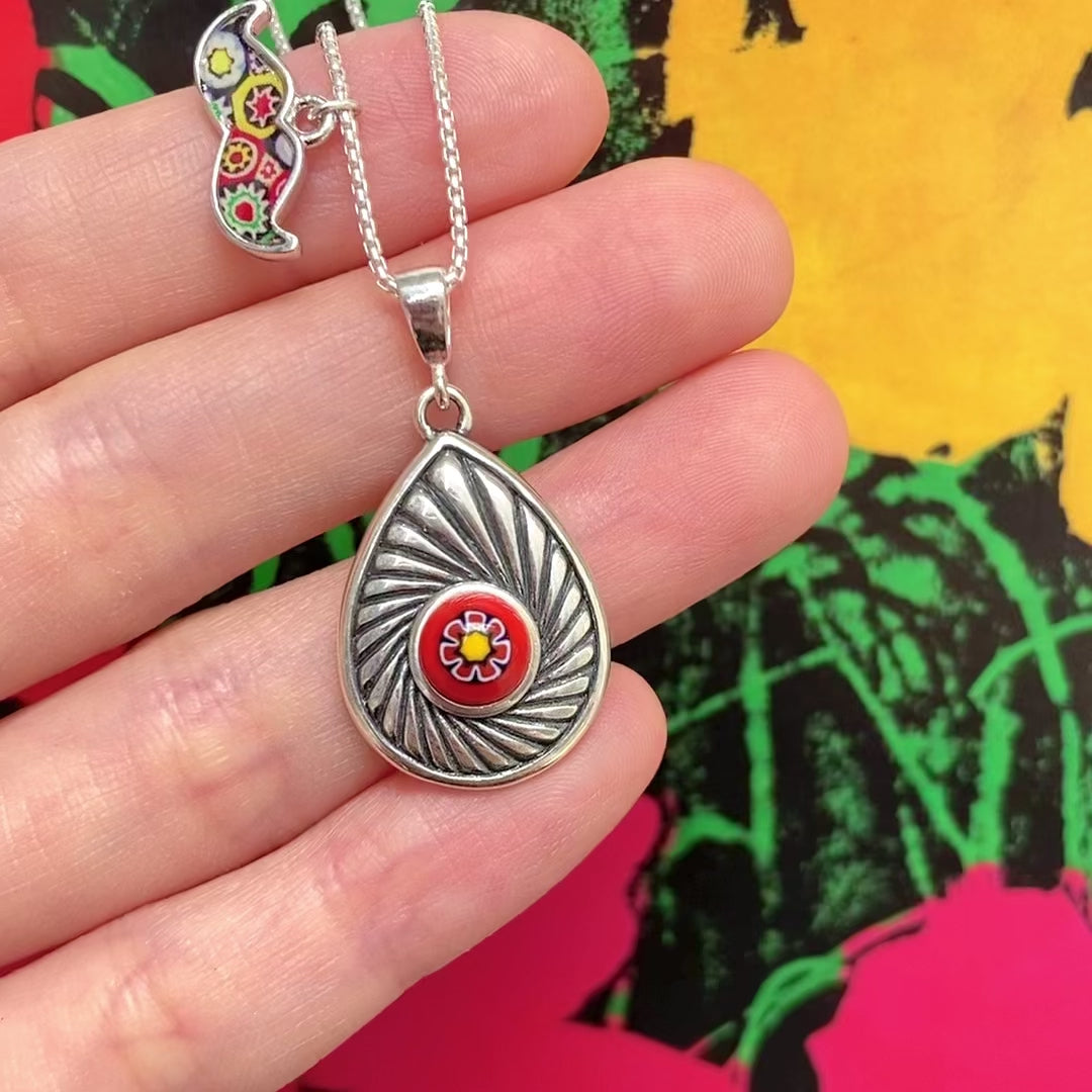 Single Flower Teardrop Necklace