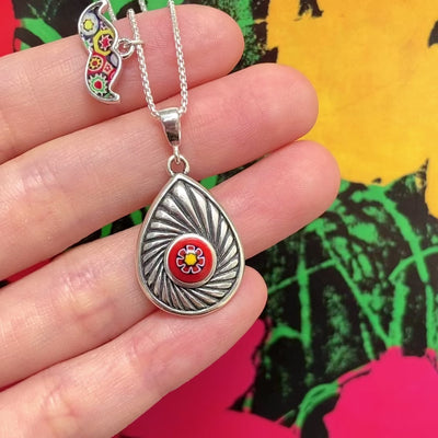 Single Flower Teardrop Necklace