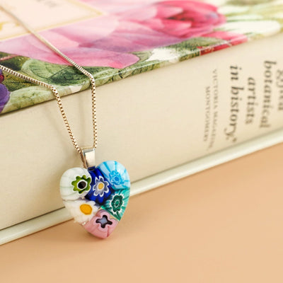 Six in Bloom Heart Necklace - 2mm 316L Stainless Steel - Pendant Necklace