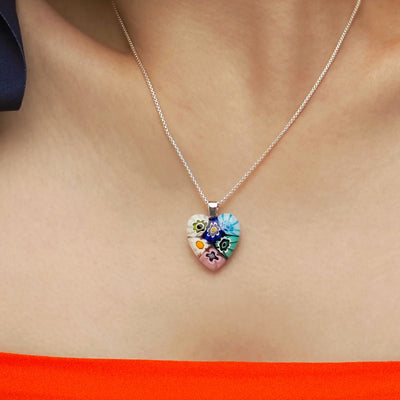 Six in Bloom Heart Necklace - 2mm 316L Stainless Steel - Pendant Necklace