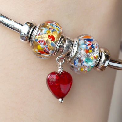 The Kiss Elegance Bangle - Gold and Silver - Charm Bangle