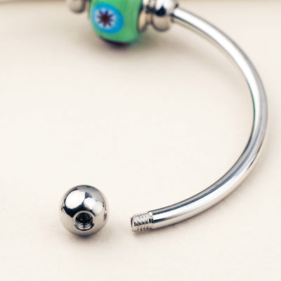 The Kiss Elegance Bangle - Gold and Silver - Charm Bangle