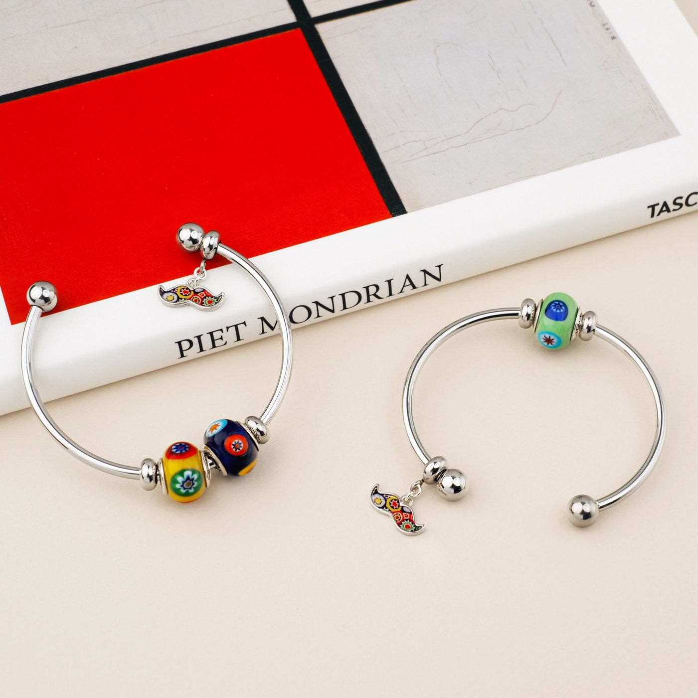 The Kiss Elegance Bangle - Gold and Silver - Charm Bangle