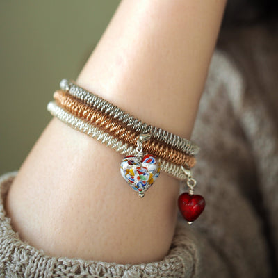 The Kiss Heart Charm - Silver - Charms