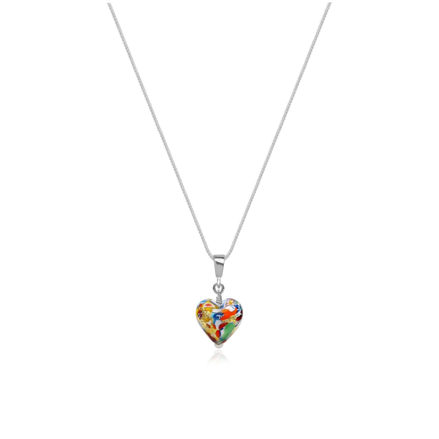 The Kiss Mini Heart Pendant - Silver - Pendant Necklace