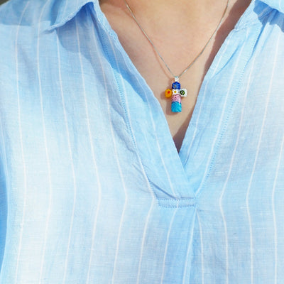 Tiny Cross in Bloom Necklace - 1.2mm 925 Sterling Silver - Pendant Necklace