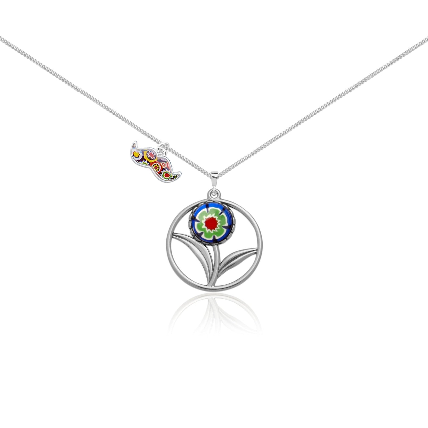 A Flower in Bloom Necklace - Blue Flower 1 - Pendant Necklace