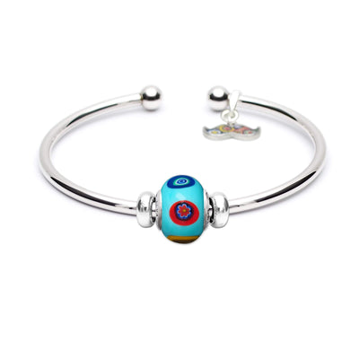 Art · Simple Charm Bangle - Light Blue - Charm Bangle