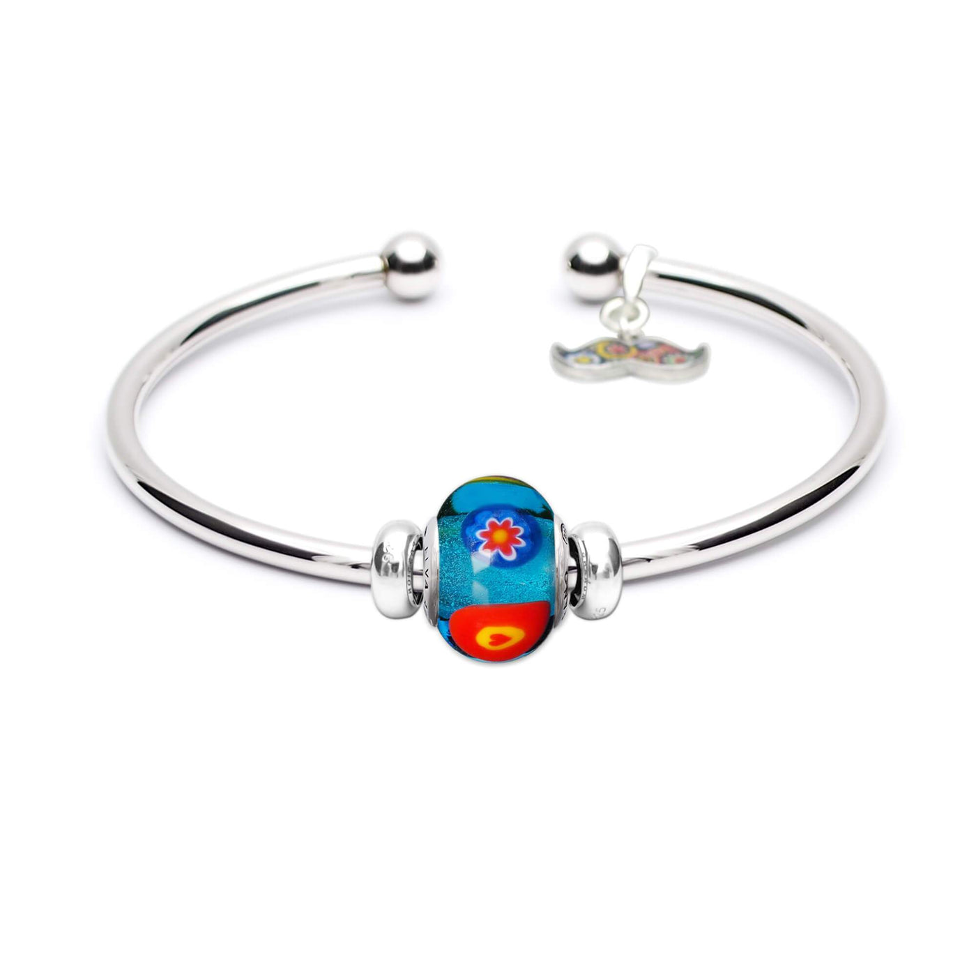 Art · Simple Charm Bangle - Aqua Blue - Charm Bangle