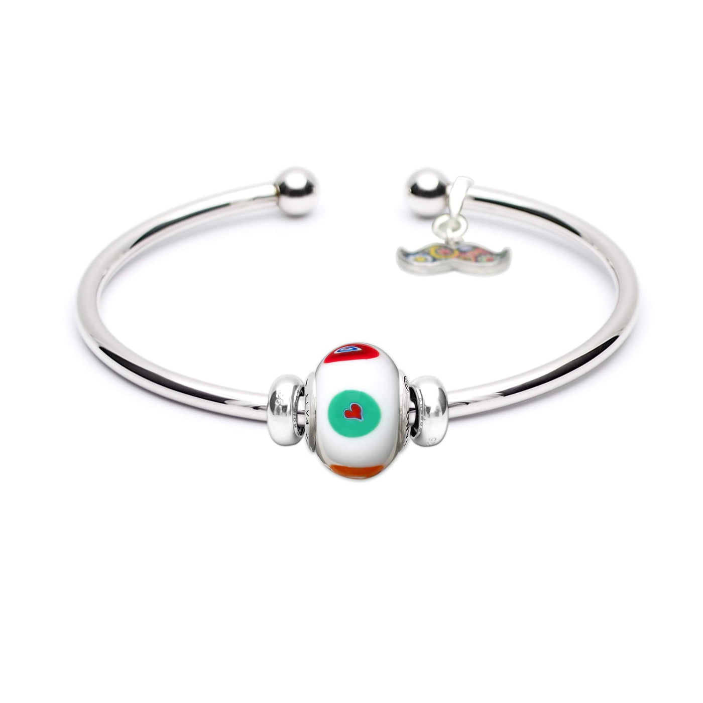 Art · Simple Charm Bangle - White - Charm Bangle