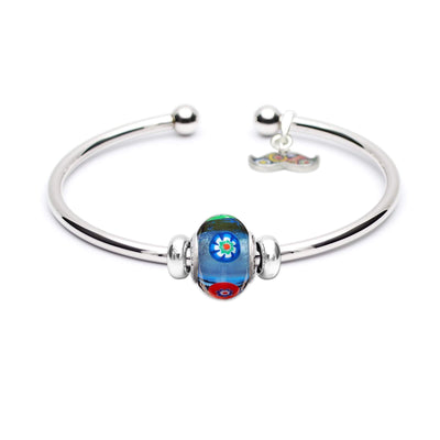 Art · Simple Charm Bangle - Clear Blue - Charm Bangle