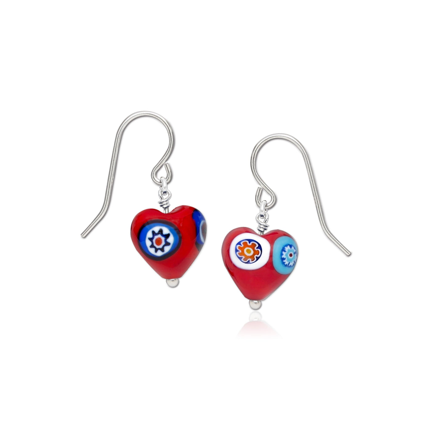 Art · Simple Red Heart Earrings - Earrings