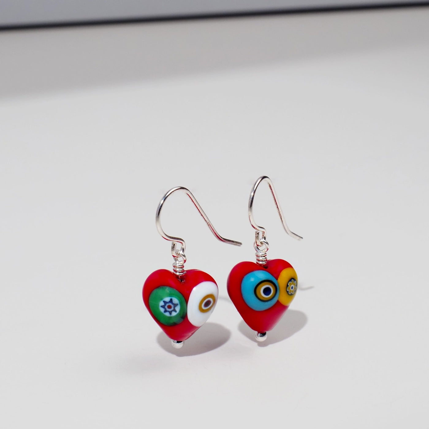 Art · Simple Red Heart Earrings - Earrings