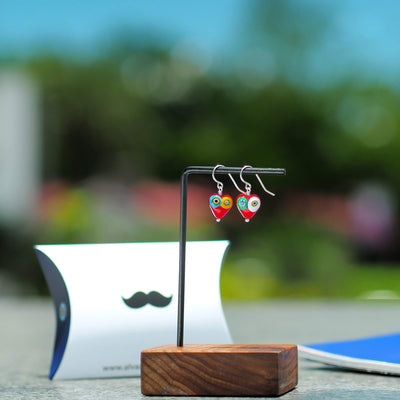 Artylish Red Heart Earrings