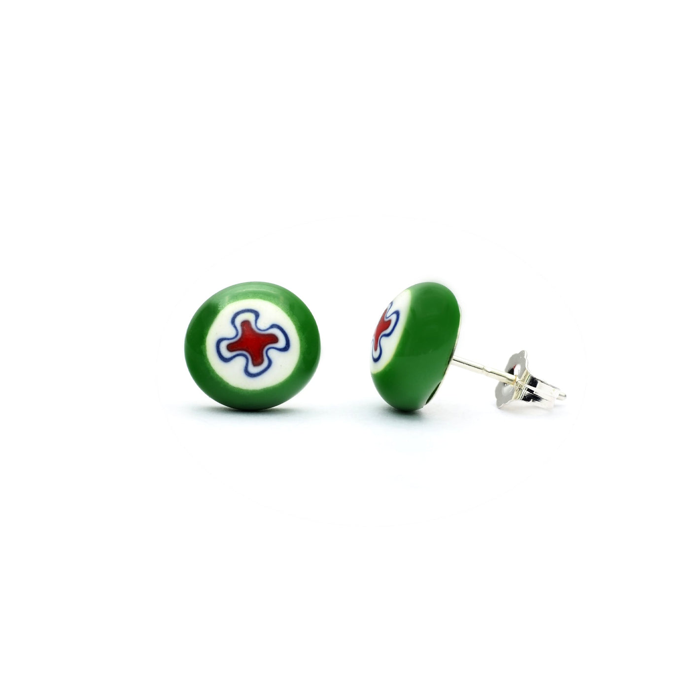 Art · Simple Stud Earrings 10mm - Green - Earrings