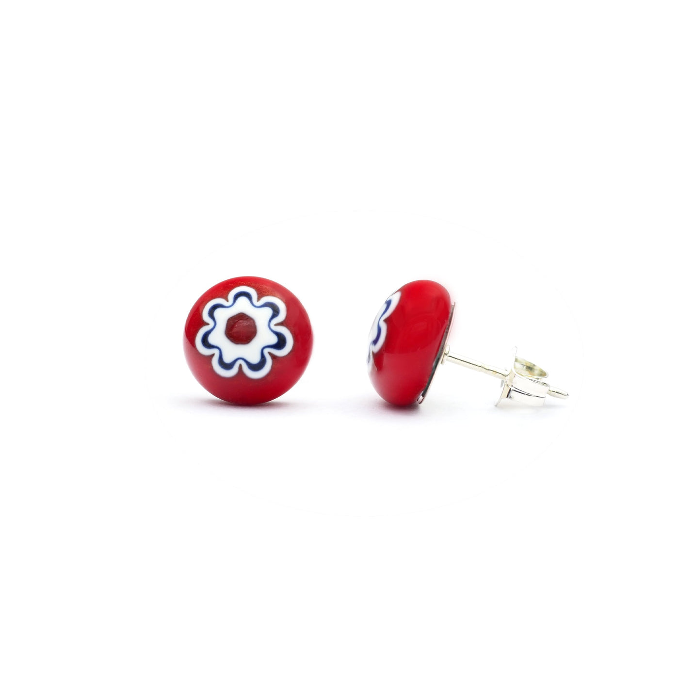Art · Simple Stud Earrings 10mm - Red - Earrings