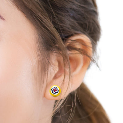 Art · Simple Stud Earrings 10mm - Yellow - Earrings