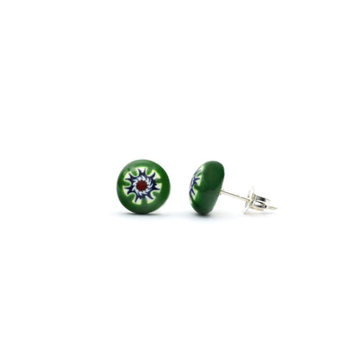 Art · Simple Stud Earrings 8mm - Green2 - Earrings