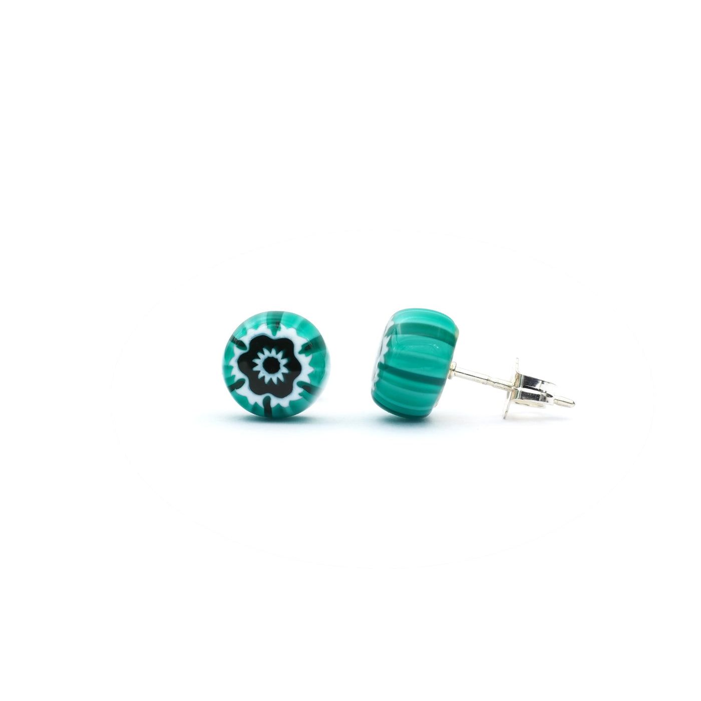 Art · Simple Stud Earrings 8mm - Green3 - Earrings