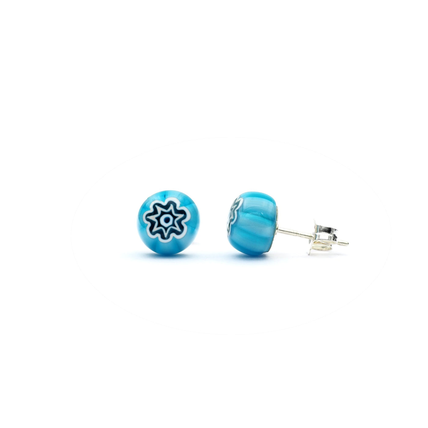 Art · Simple Stud Earrings 8mm - Light Blue2 - Earrings