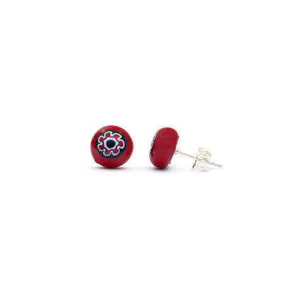 Art · Simple Stud Earrings 8mm - Red2 - Earrings