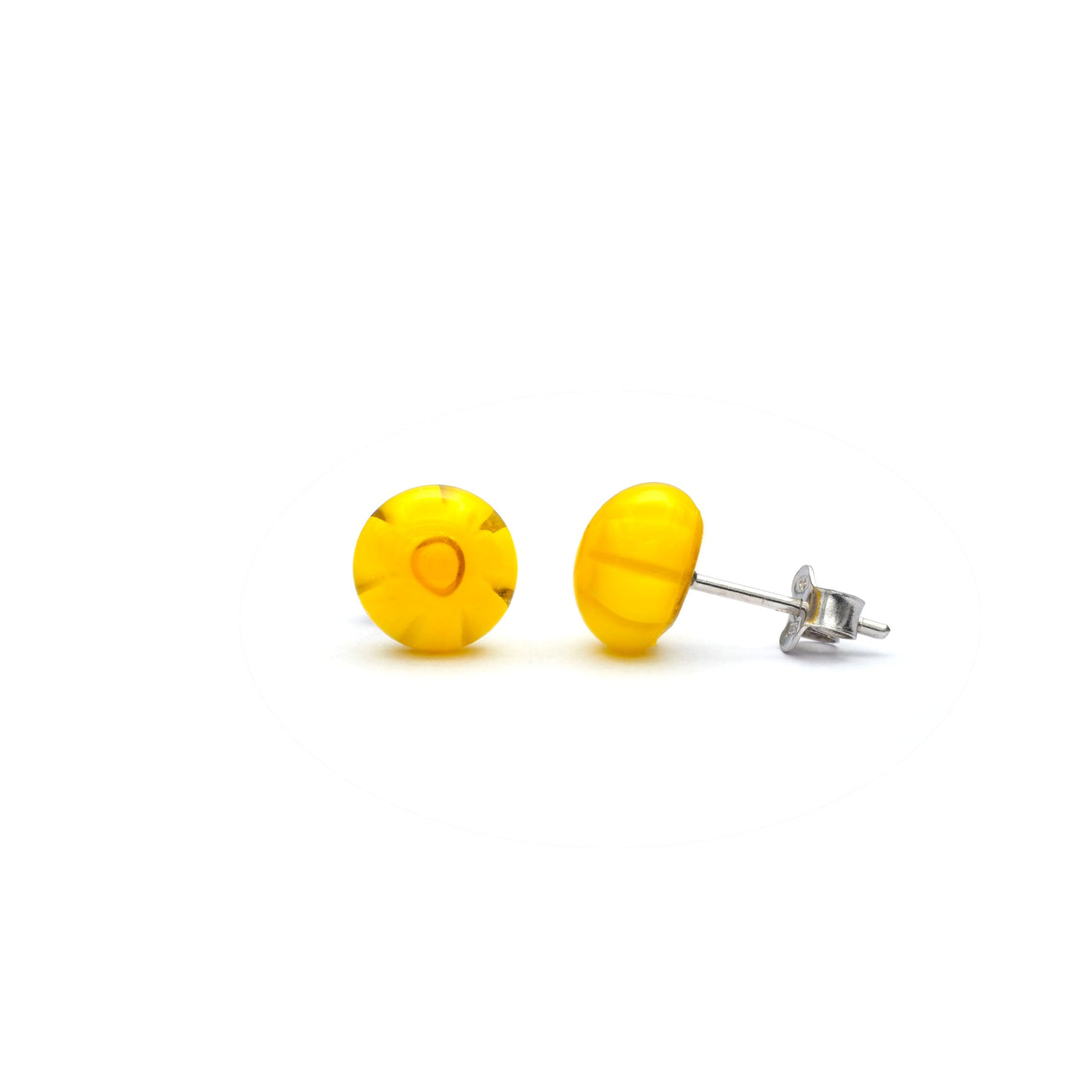 Art · Simple Stud Earrings 8mm - Yellow2 - Earrings