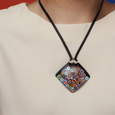 Artylish x Black Square Pendant - 20+2 inch - Pendant