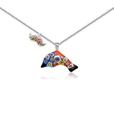 Artylish x Dolphin Necklace - 1.3mm Anti-Tarnish Silver [+USD25.00] - Pendant Necklace