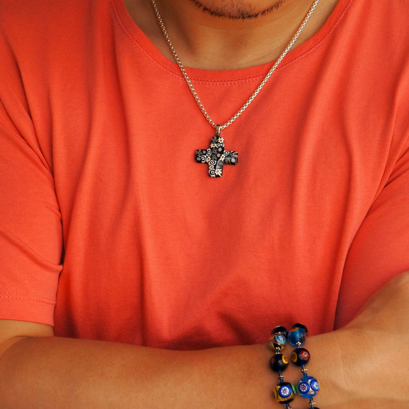 Artylish x Greek Cross Necklace - Leather - Pendant Necklace