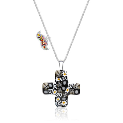 Artylish x Greek Cross Necklace - Leather - Pendant Necklace
