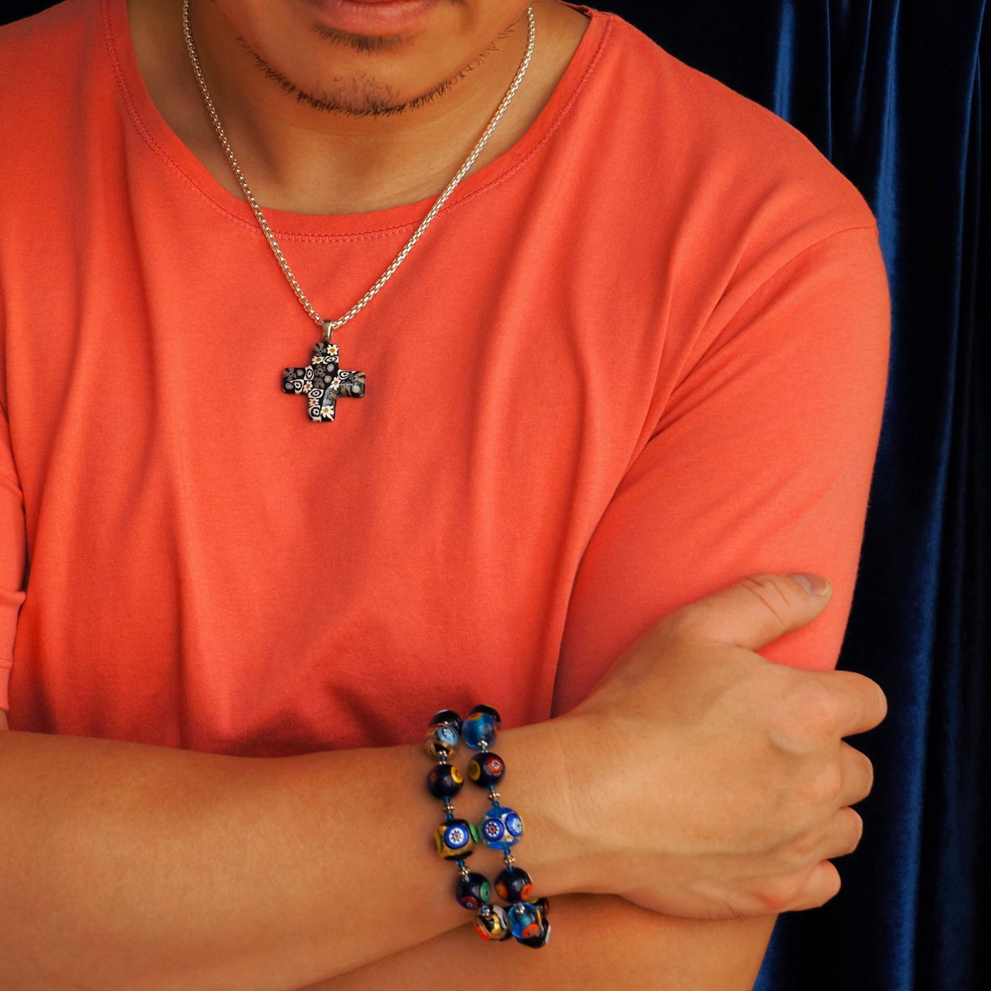Artylish x Greek Cross Necklace - Leather - Pendant Necklace