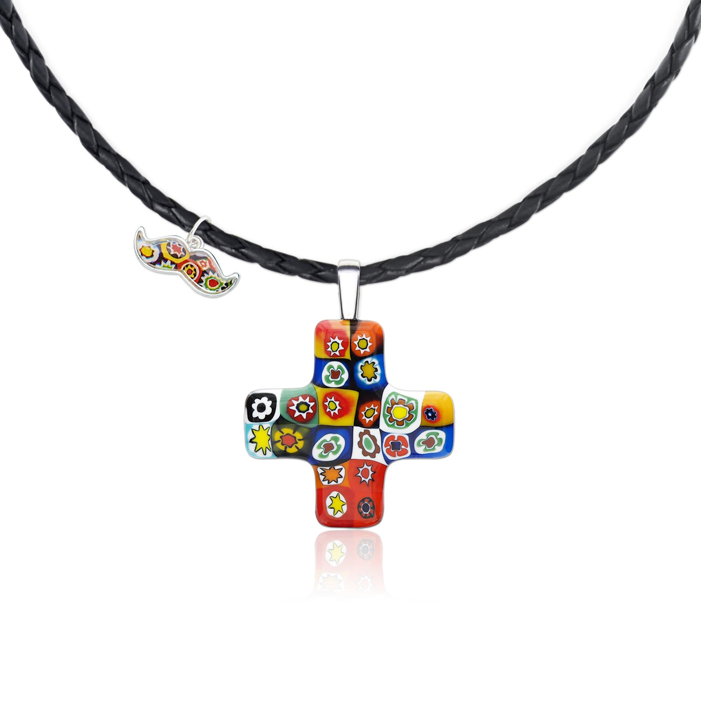 Artylish x Greek Cross Necklace - Leather - Pendant Necklace