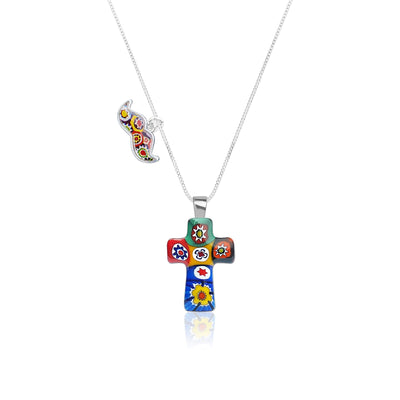 Artylish x Mini Cross Necklace - 0.85mm 925 Sterling Silver - Pendant Necklace