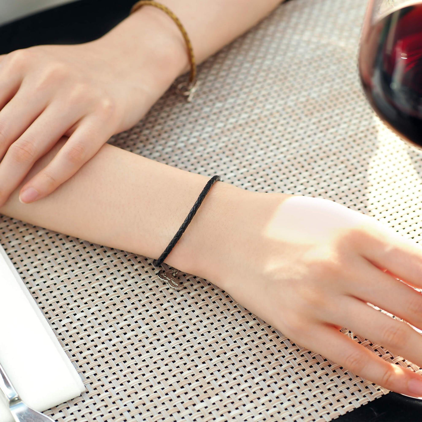 Black Leather Bracelet