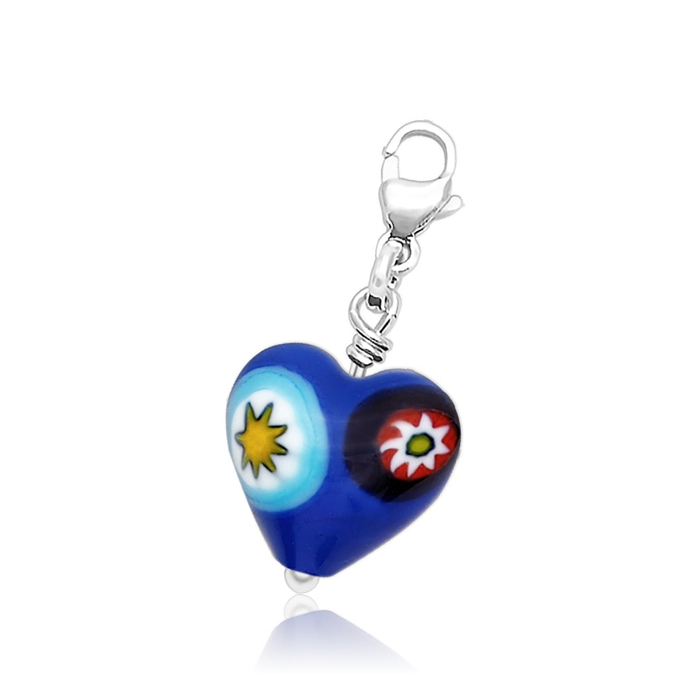 Charms for Bracelet - Blue Heart - Charms