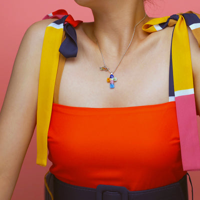 Tiny Cross in Bloom Necklace