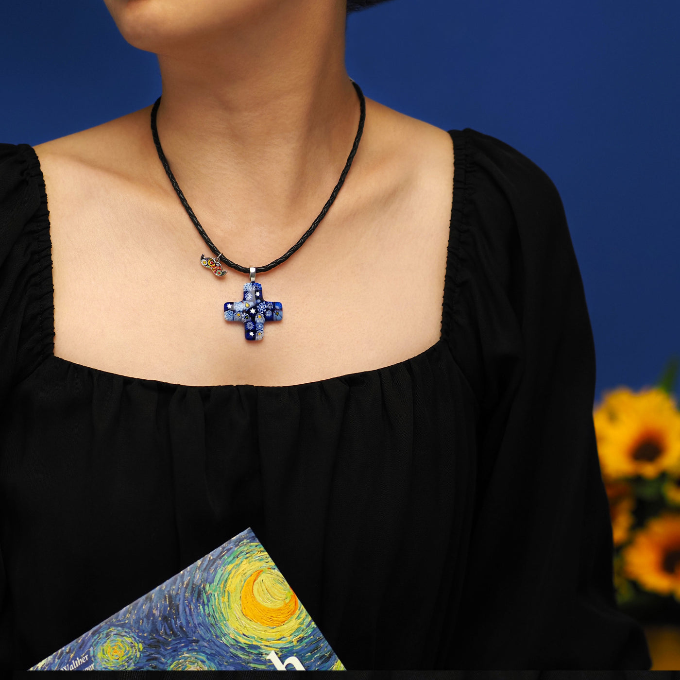 Starry Night Greek Cross Necklace