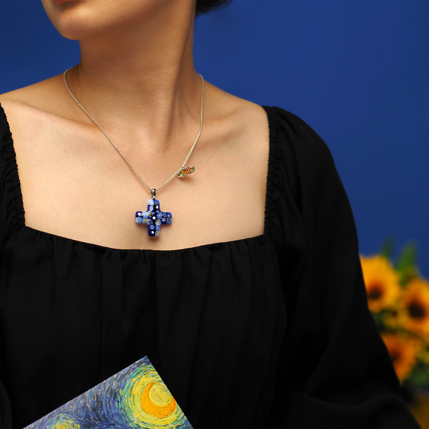 Starry Night Greek Cross Necklace