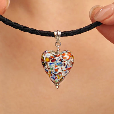 THE KISS Silver Heart Necklace