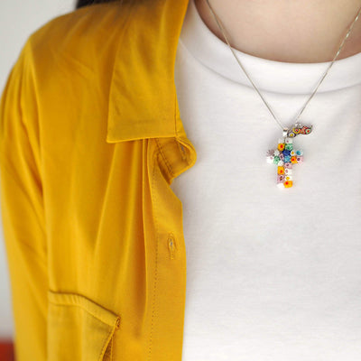 Floral Cross in Bloom Necklace