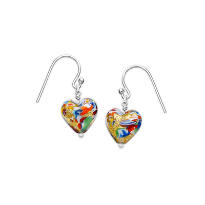 The Kiss Gold Heart Earrings