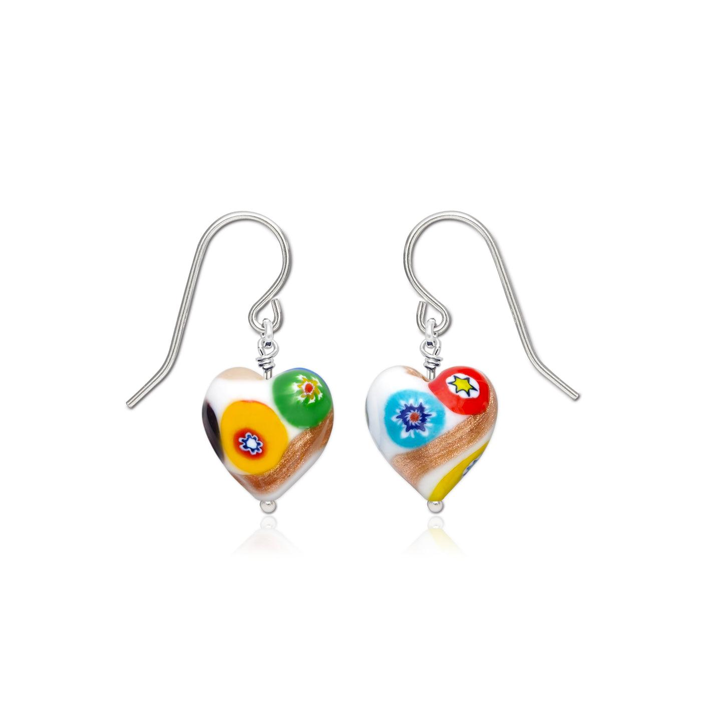 Artylish White Heart Earrings