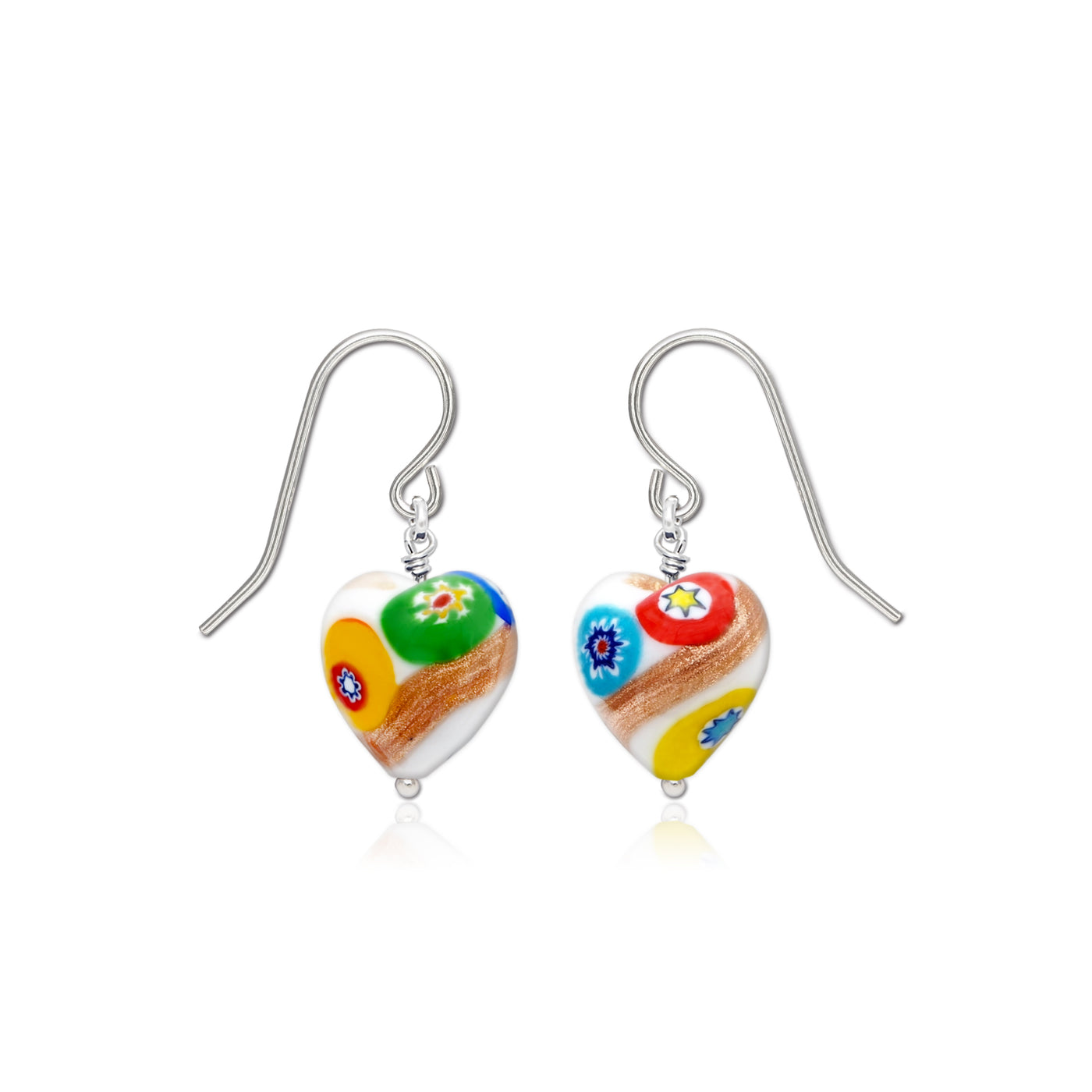 Artylish White Heart Earrings