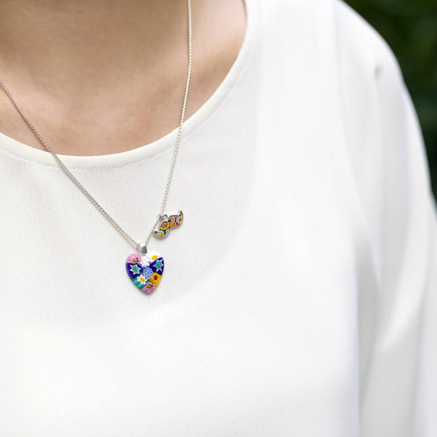 Flowers in Bloom Heart Necklace