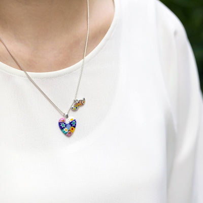 Flowers in Bloom Heart Necklace