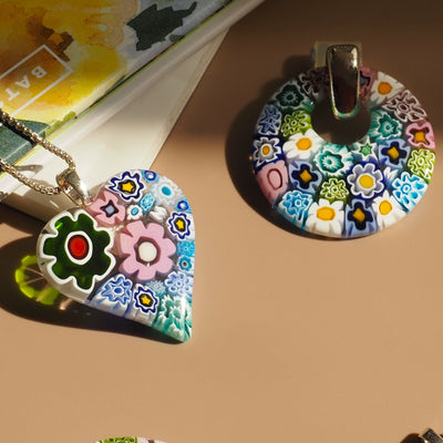 Full of Flowers Donut Pendant - Leather - Pendant